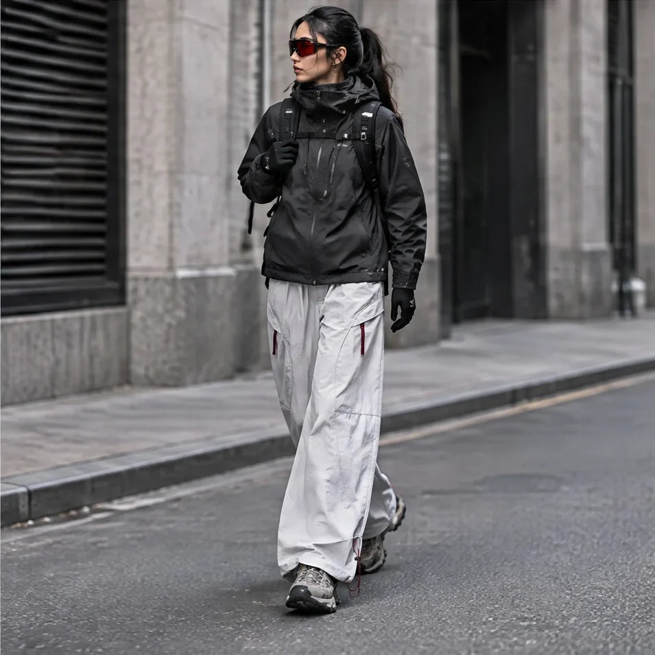 Knap - Unisex Water-Repellent & Quick-Dry Wide-Leg Hiking Trousers - Light Grey