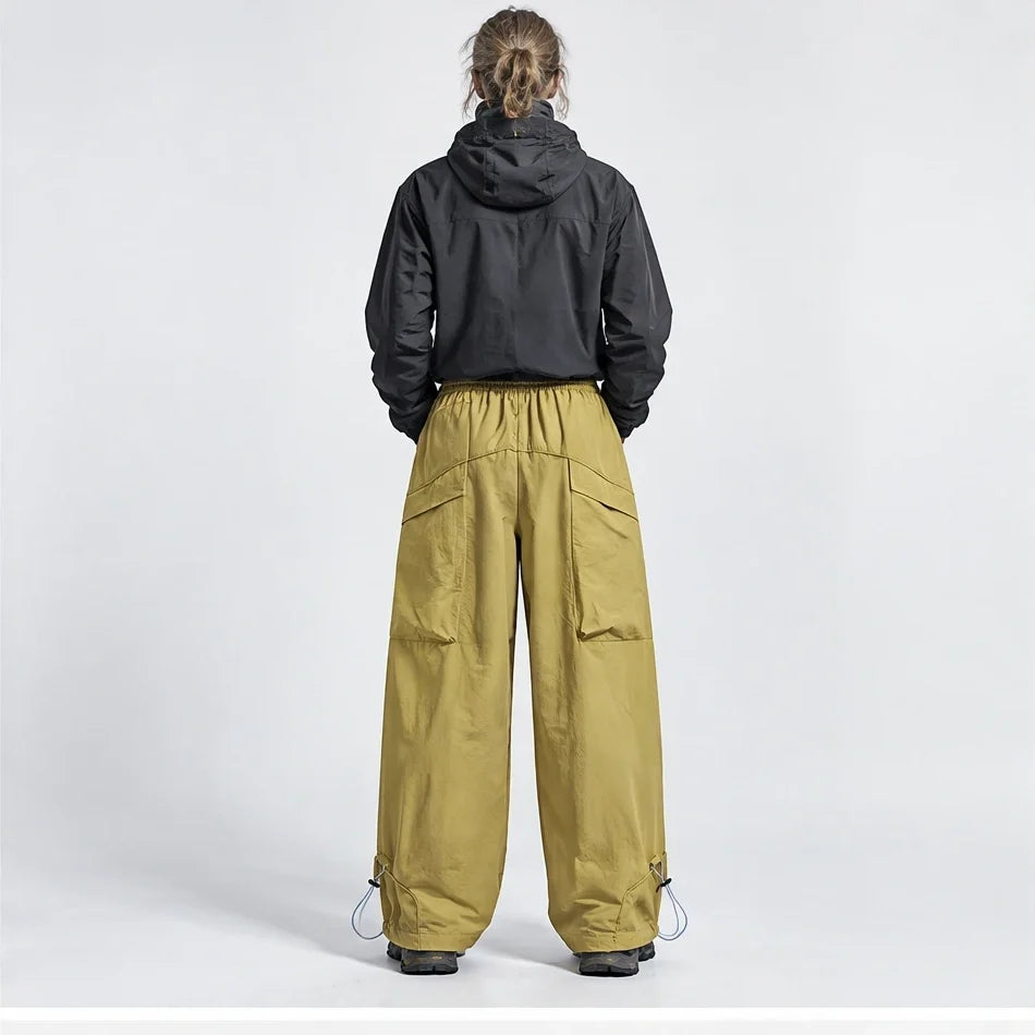 Knap - Unisex Water-Repellent & Quick-Dry Wide-Leg Hiking Trousers - Mustard Yellow