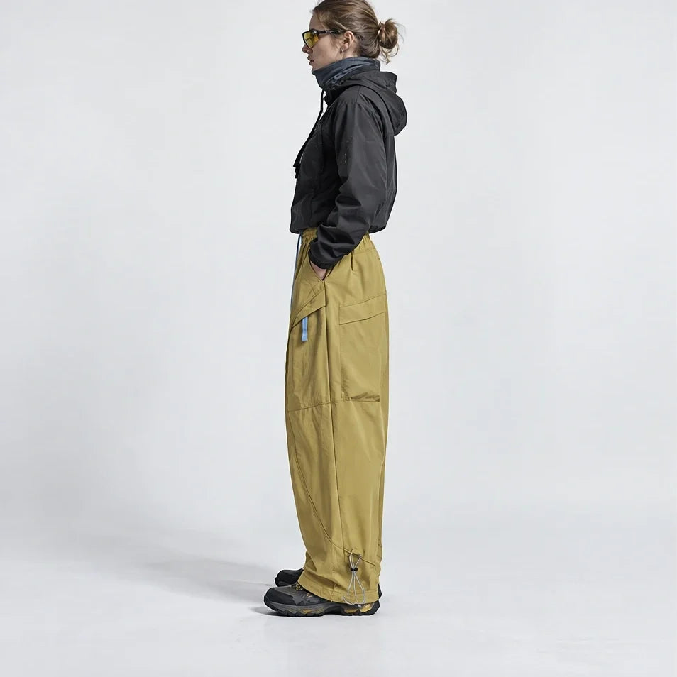 Knap - Unisex Water-Repellent & Quick-Dry Wide-Leg Hiking Trousers - Mustard Yellow