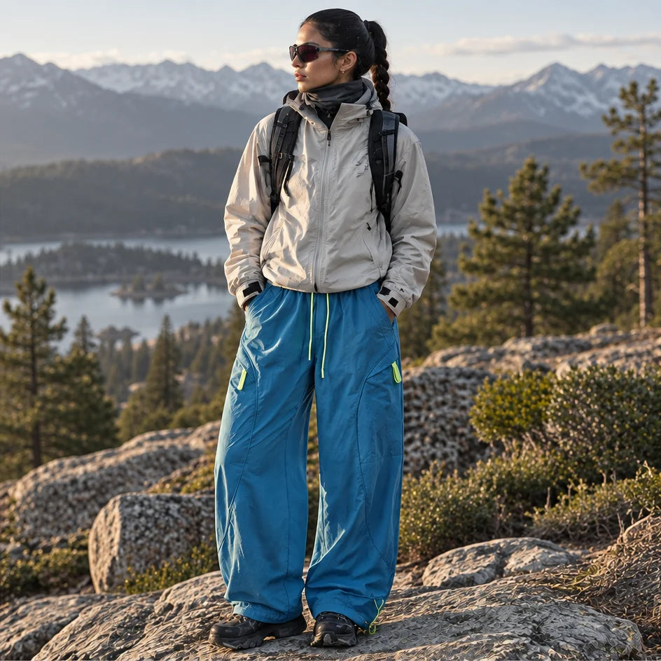 Knap - Unisex Water-Repellent & Quick-Dry Wide-Leg Hiking Trousers - Peacock Blue