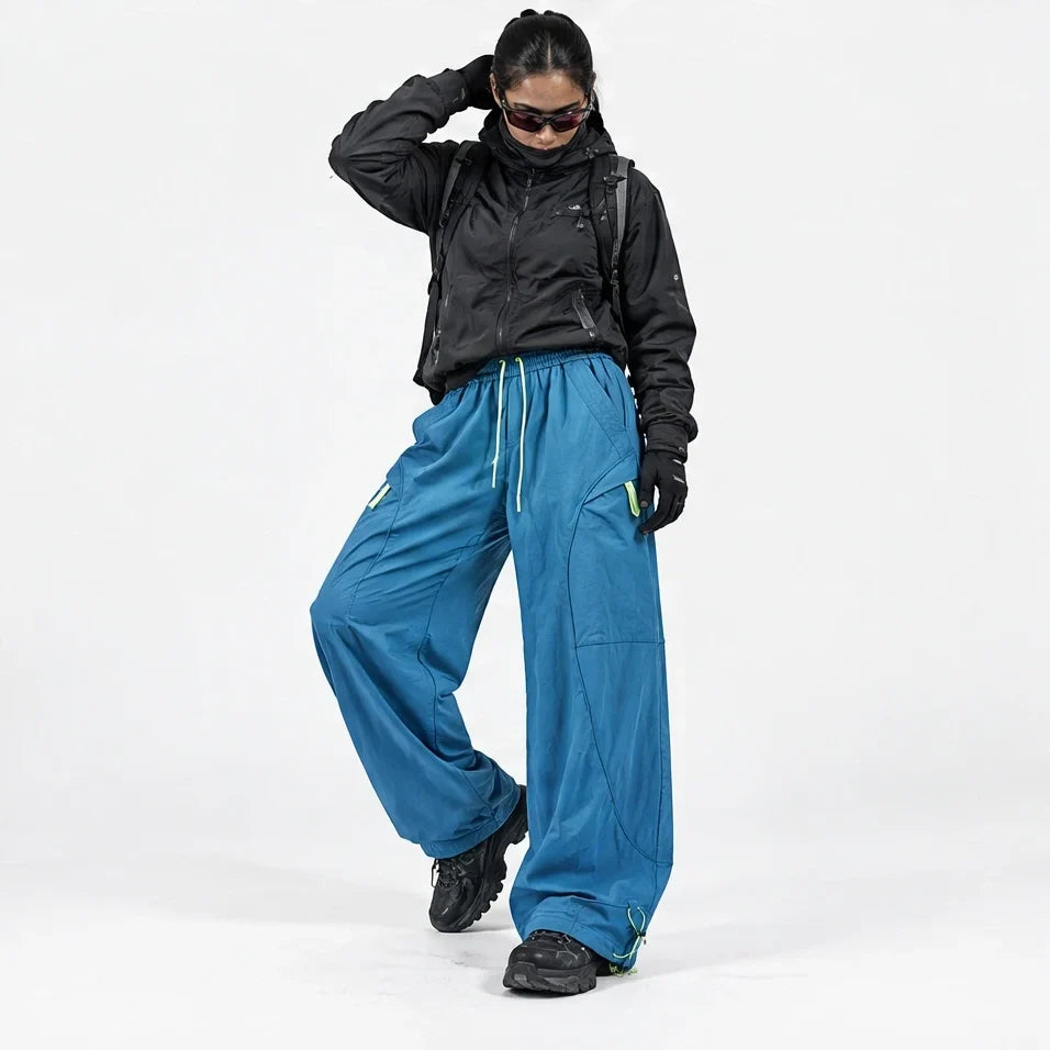 Knap - Unisex Water-Repellent & Quick-Dry Wide-Leg Hiking Trousers - Peacock Blue
