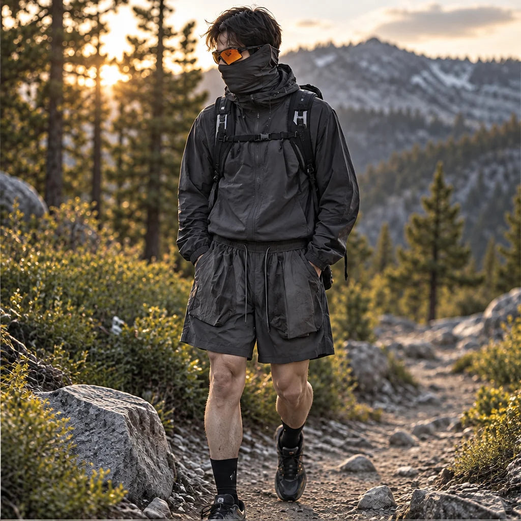 Toft - Unisex Water-Repellent & Quick-Dry Colour-Block Hiking Trousers - Dark Grey