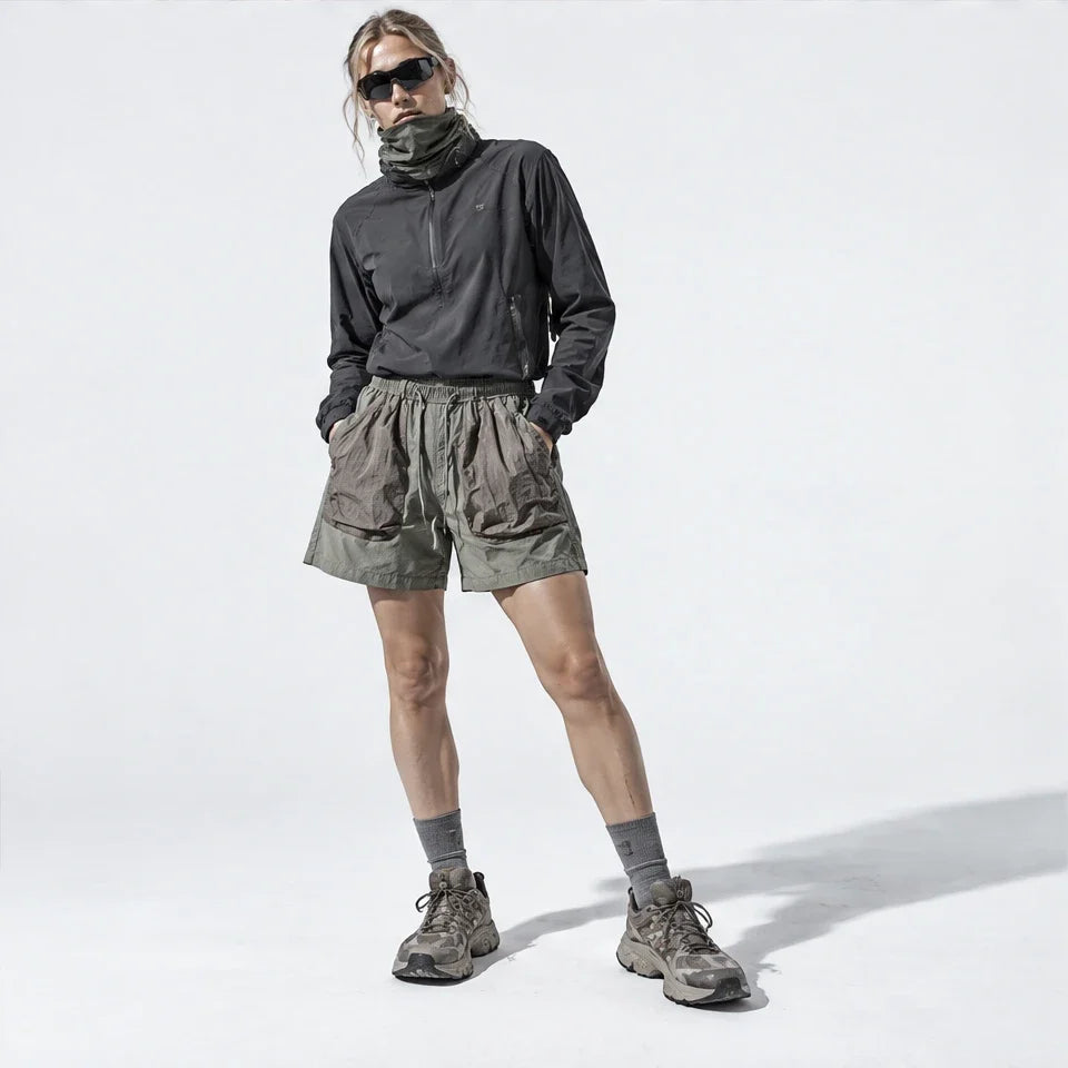 Toft - Unisex Water-Repellent & Quick-Dry Colour-Block Hiking Trousers - Green Grey