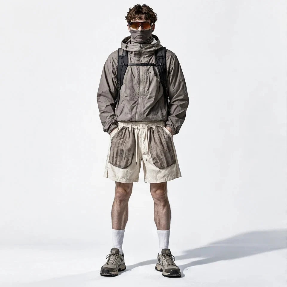 Toft - Unisex Water-Repellent & Quick-Dry Colour-Block Hiking Trousers - Light Grey