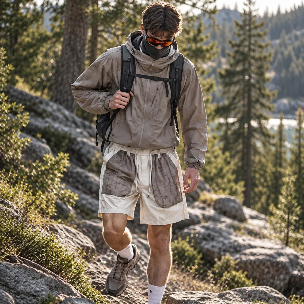 Toft - Unisex Water-Repellent & Quick-Dry Colour-Block Hiking Trousers - Light Grey