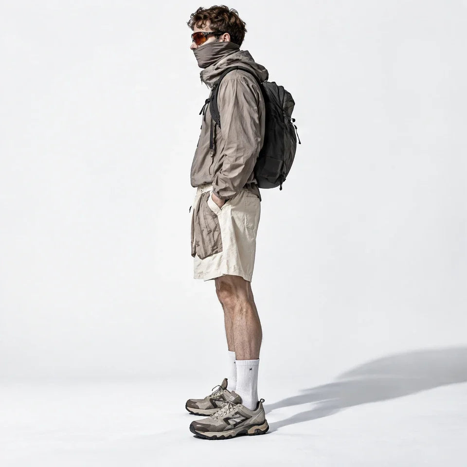 Toft - Unisex Water-Repellent & Quick-Dry Colour-Block Hiking Trousers - Light Grey