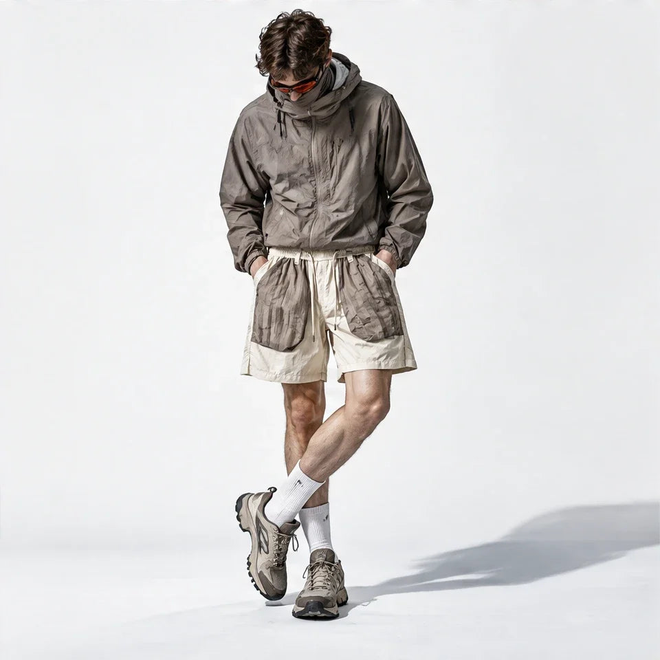Toft - Unisex Water-Repellent & Quick-Dry Colour-Block Hiking Trousers - Light Grey