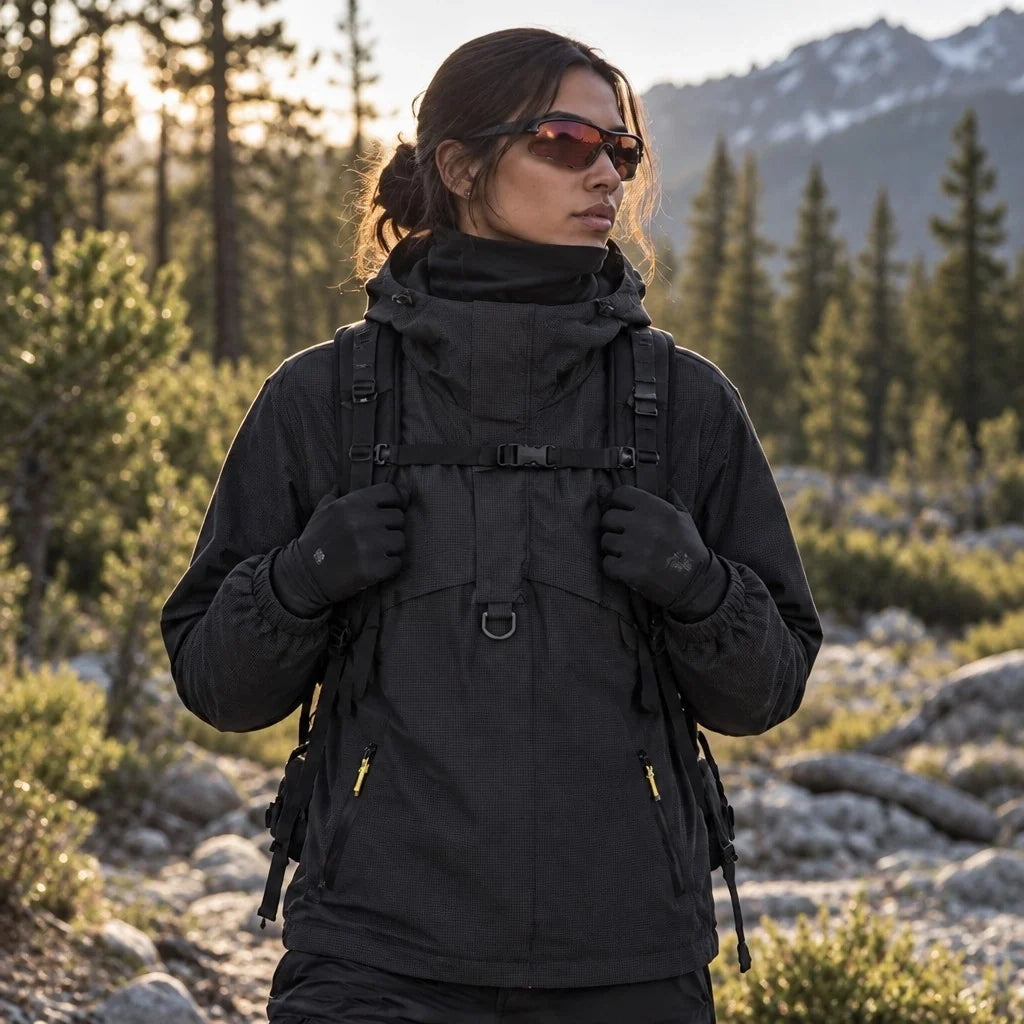Weel - Unisex Water-Repellent & Windproof Pullover Lightweight Jacket - Black
