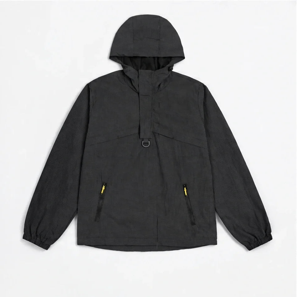 Weel - Unisex Water-Repellent & Windproof Pullover Lightweight Jacket - Black