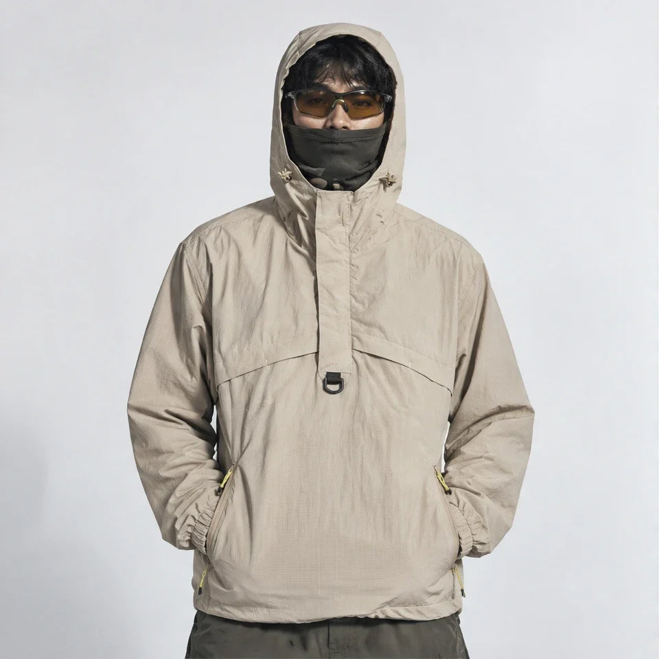 Weel - Unisex Water-Repellent & Windproof Pullover Lightweight Jacket - Khaki