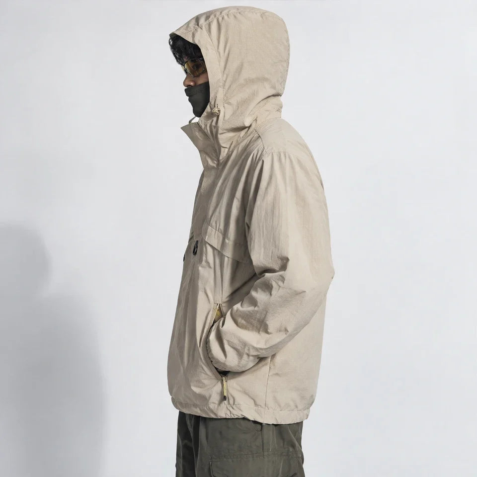 Weel - Unisex Water-Repellent & Windproof Pullover Lightweight Jacket - Khaki