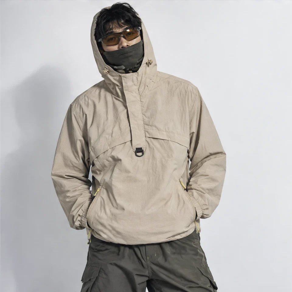 Weel - Unisex Water-Repellent & Windproof Pullover Lightweight Jacket - Khaki