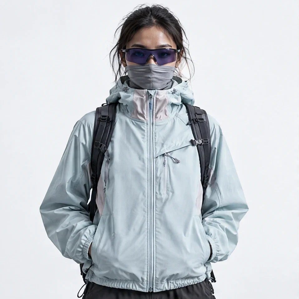 Brunt - Unisex Water-Repellent & Windproof Relaxed Fit Lightweight Jacket - Light Blue