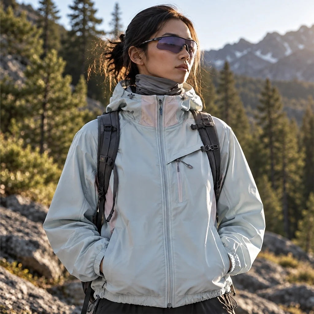 Brunt - Unisex Water-Repellent & Windproof Relaxed Fit Lightweight Jacket - Light Blue