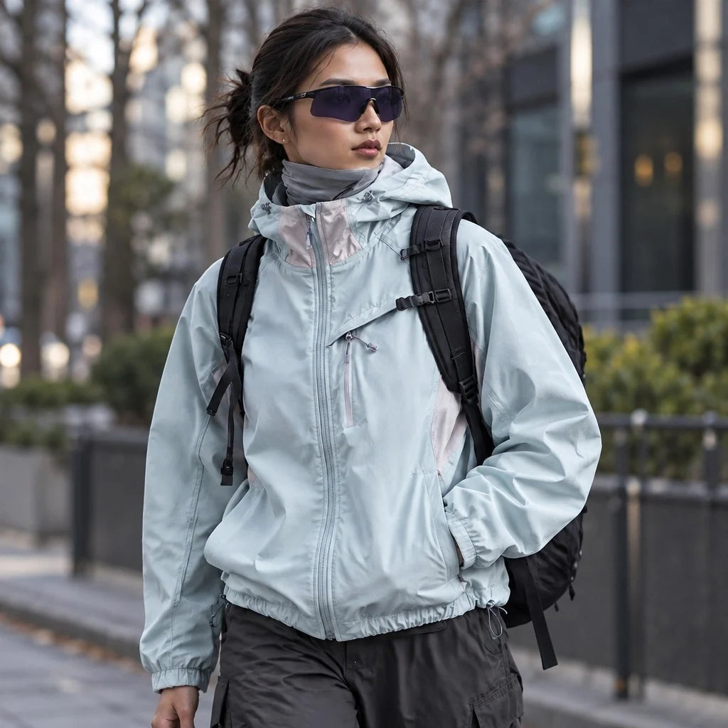 Brunt - Unisex Water-Repellent & Windproof Relaxed Fit Lightweight Jacket - Light Blue