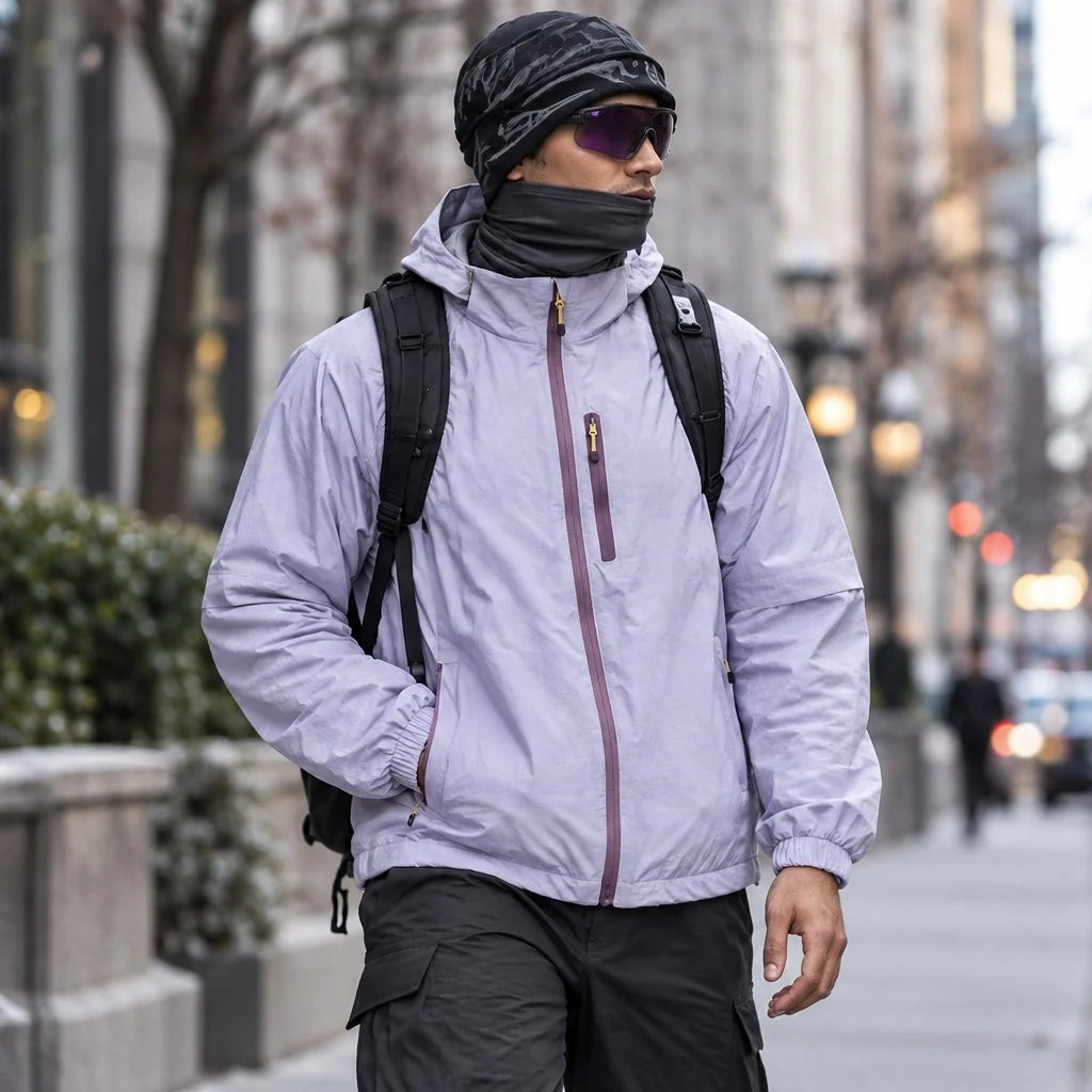 Squall - Unisex Water-Repellent & Windproof Stand-Collar Lightweight Jacket - Purple
