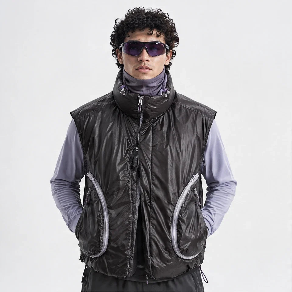 Blore - Unisex 90% White Duck Down Reversible& ColorShift Thermal Puffer Jacket - Purple