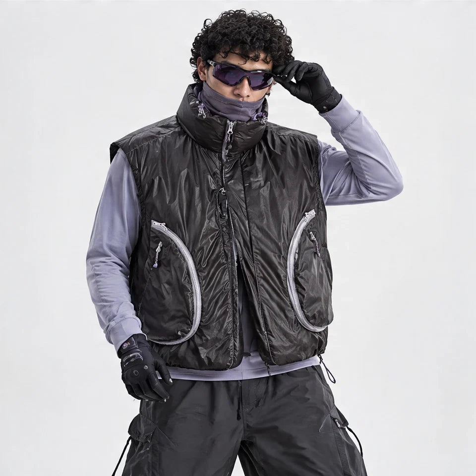 Blore - Unisex 90% White Duck Down Reversible& ColorShift Thermal Puffer Jacket - Purple