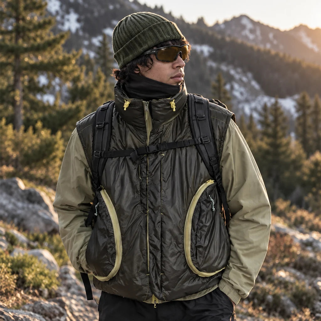 Blore - Unisex 90% White Duck Down Reversible& ColorShift Thermal Puffer Jacket - Yellow