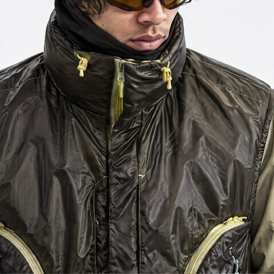 Blore - Unisex 90% White Duck Down Reversible& ColorShift Thermal Puffer Jacket - Yellow