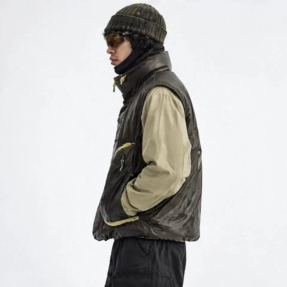 Blore - Unisex 90% White Duck Down Reversible& ColorShift Thermal Puffer Jacket - Yellow
