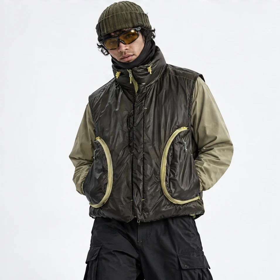 Blore - Unisex 90% White Duck Down Reversible& ColorShift Thermal Puffer Jacket - Yellow