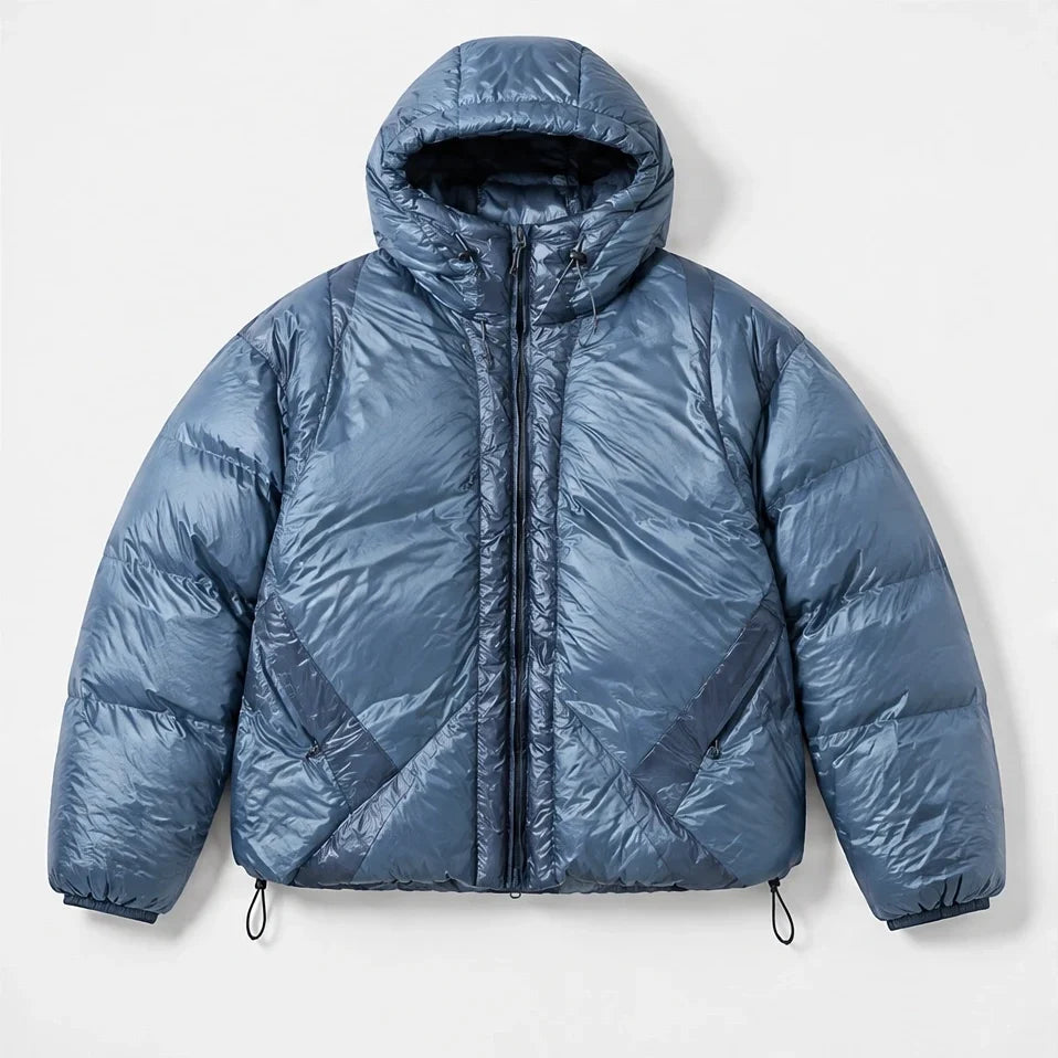 Murl - Unisex 85% White Duck Down Hooded Puffer Jacket - Electric Blue