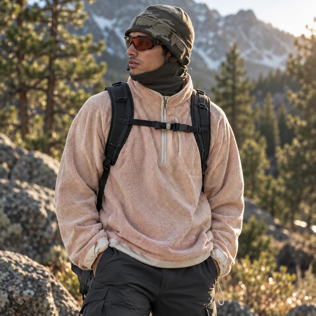 Clam - Unisex Quick-Dry Thermal Fleece Jacket - Beige