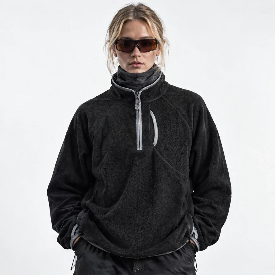 Clam - Unisex Quick-Dry Thermal Fleece Jacket - Black