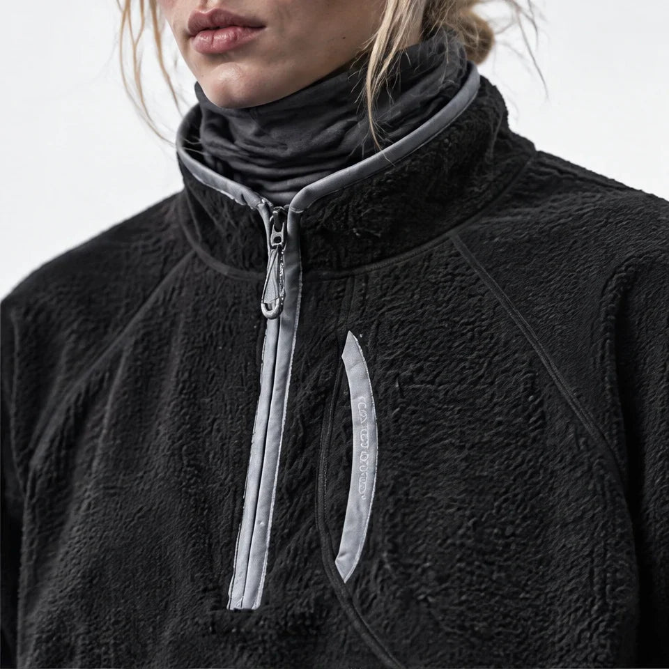 Clam - Unisex Quick-Dry Thermal Fleece Jacket - Black