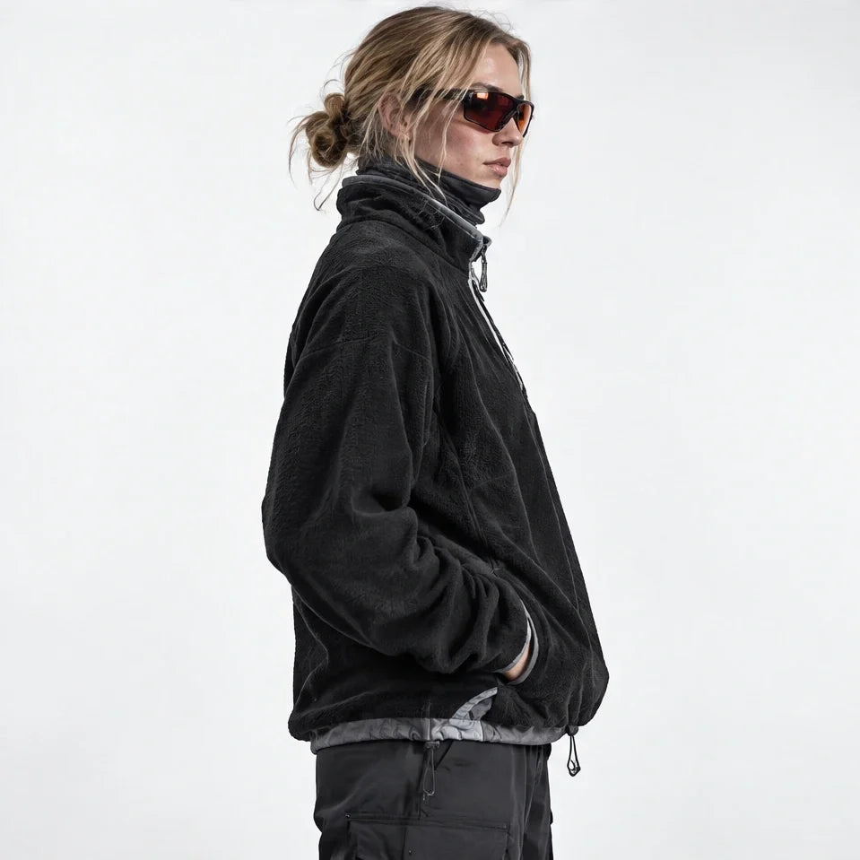 Clam - Unisex Quick-Dry Thermal Fleece Jacket - Black