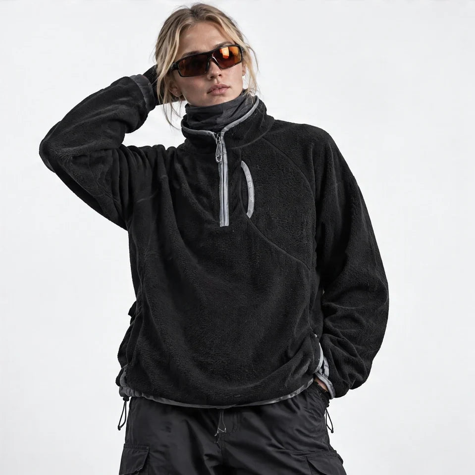 Clam - Unisex Quick-Dry Thermal Fleece Jacket - Black
