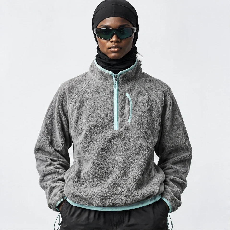 Clam - Unisex Quick-Dry Thermal Fleece Jacket - Grey