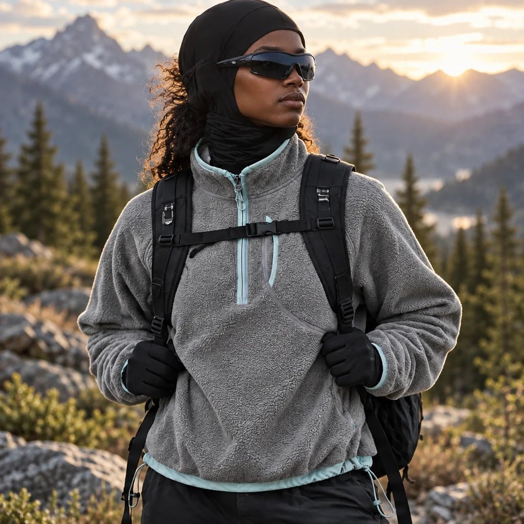 Clam - Unisex Quick-Dry Thermal Fleece Jacket - Grey