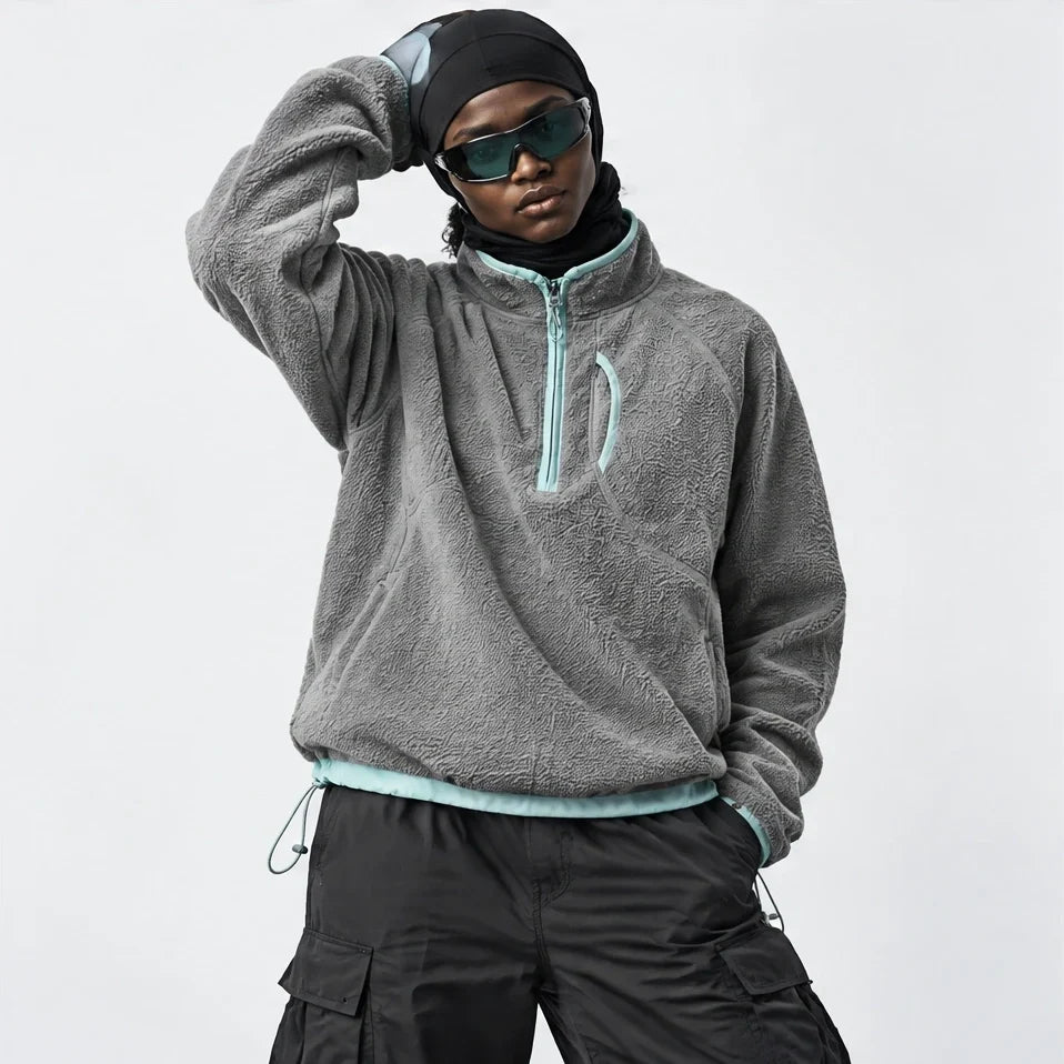 Clam - Unisex Quick-Dry Thermal Fleece Jacket - Grey