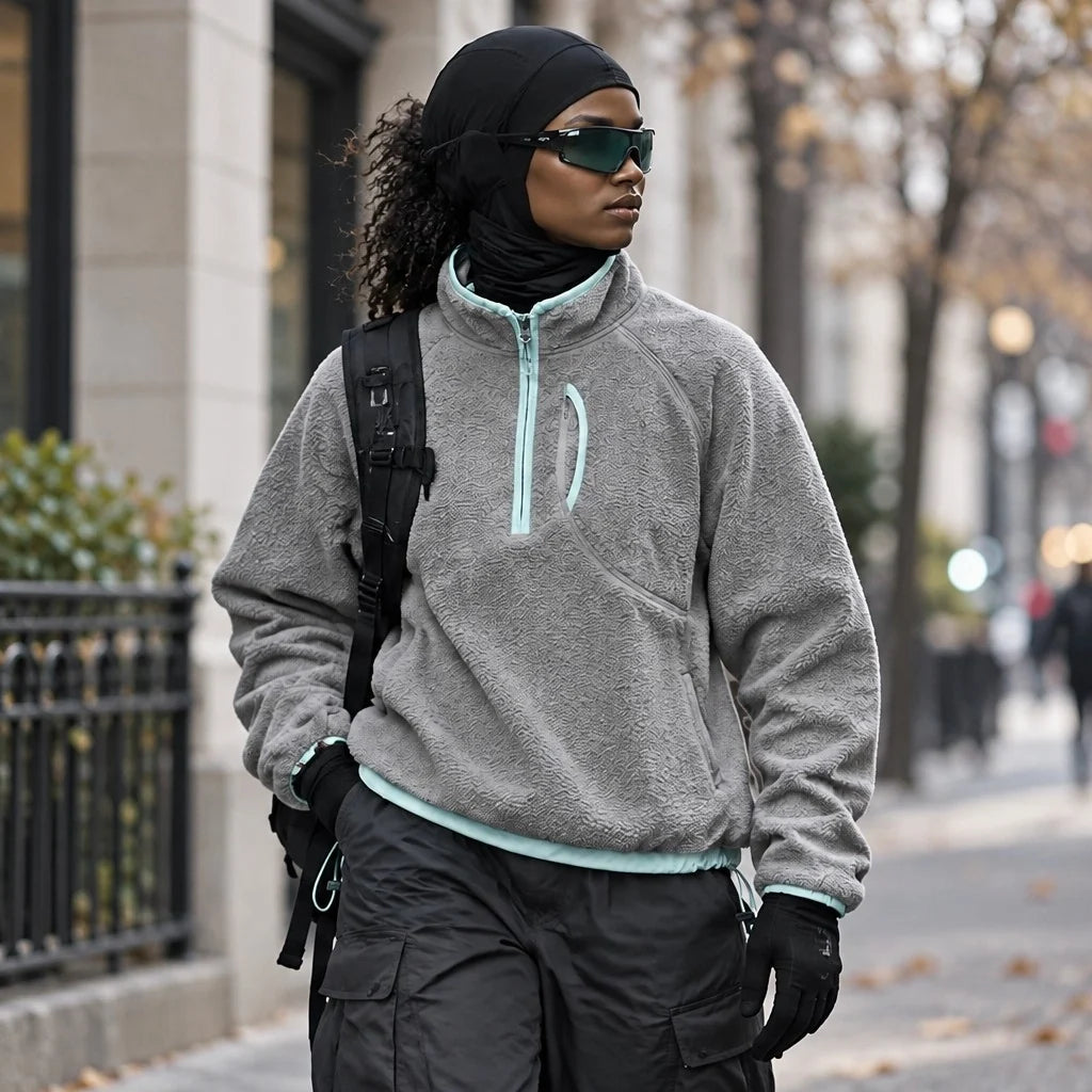 Clam - Unisex Quick-Dry Thermal Fleece Jacket - Grey
