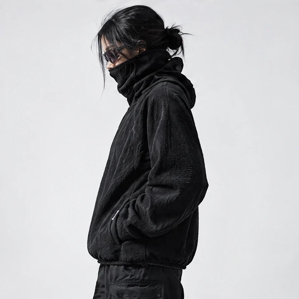 Birk - Unisex Quick-Dry Thermal Hooded Fleece Jacket - Black