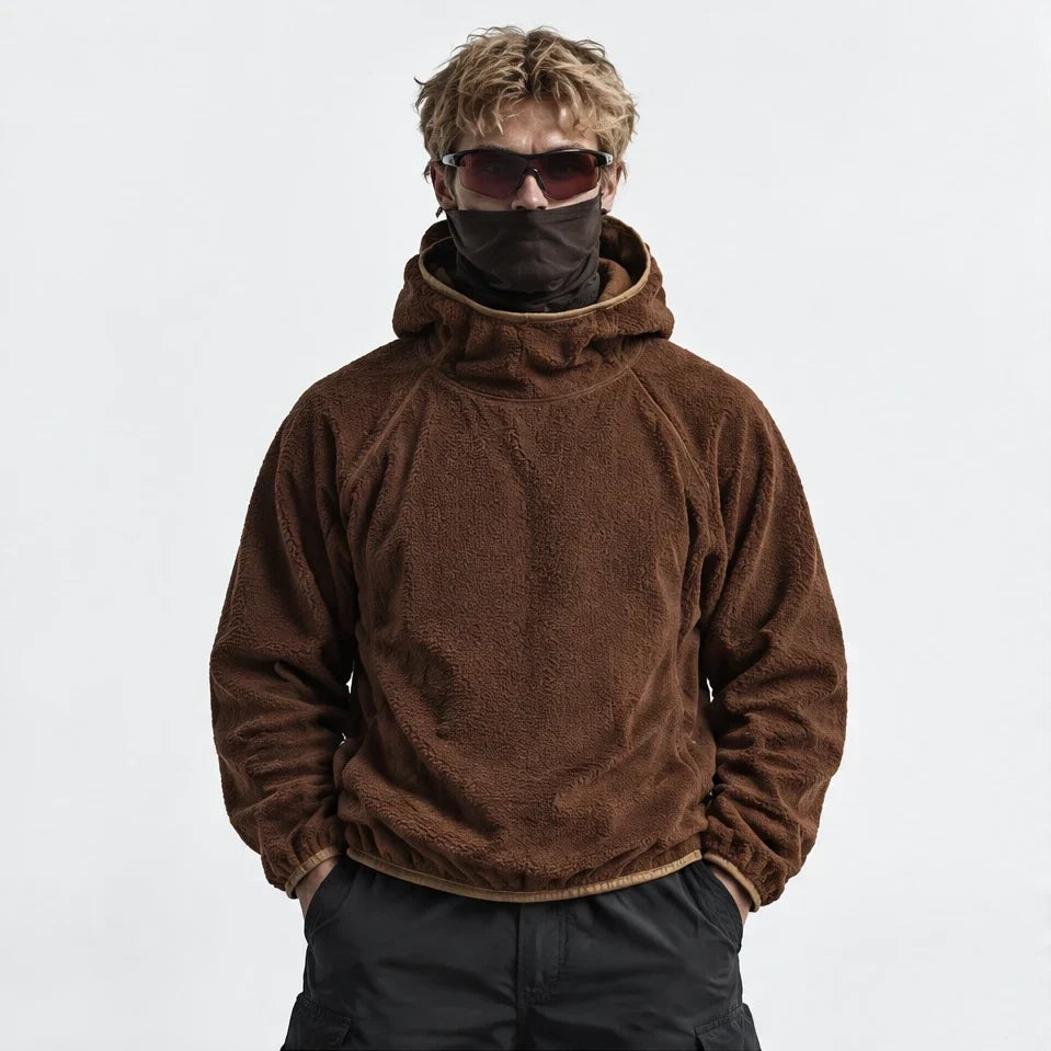Birk - Unisex Quick-Dry Thermal Hooded Fleece Jacket - Brown