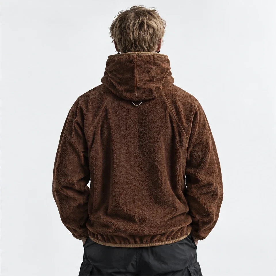 Birk - Unisex Quick-Dry Thermal Hooded Fleece Jacket - Brown