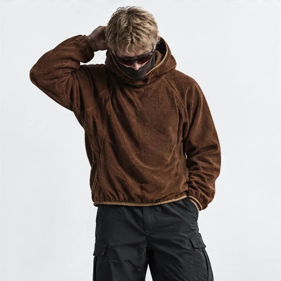 Birk - Unisex Quick-Dry Thermal Hooded Fleece Jacket - Brown