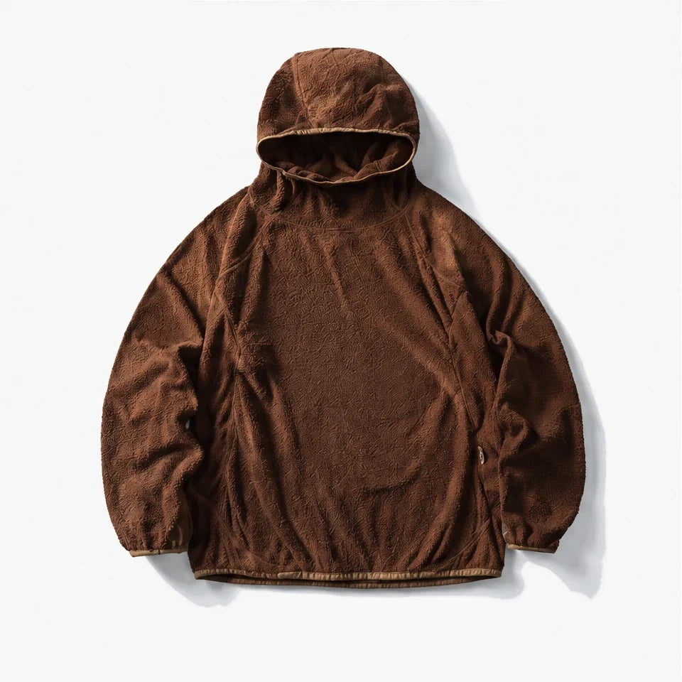 Birk - Unisex Quick-Dry Thermal Hooded Fleece Jacket - Brown