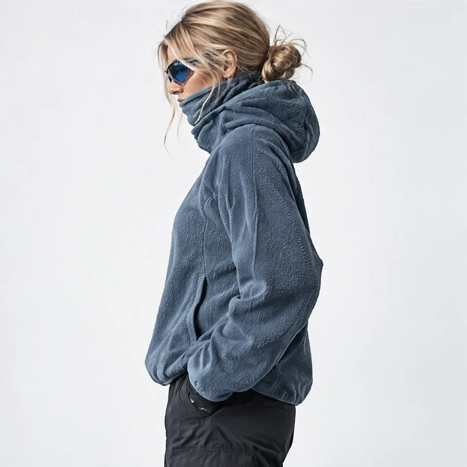 Birk - Unisex Quick-Dry Thermal Hooded Fleece Jacket - Lake Blue