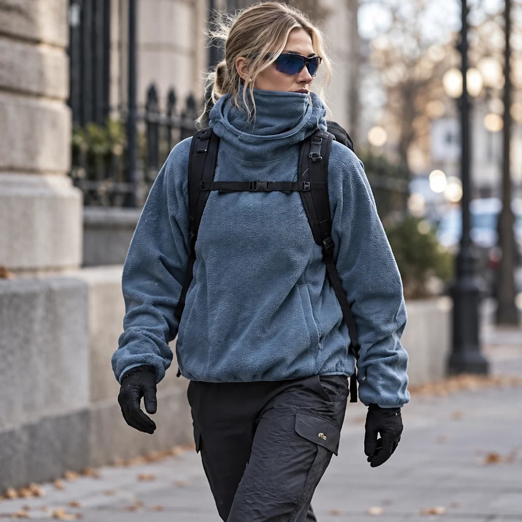 Birk - Unisex Quick-Dry Thermal Hooded Fleece Jacket - Lake Blue