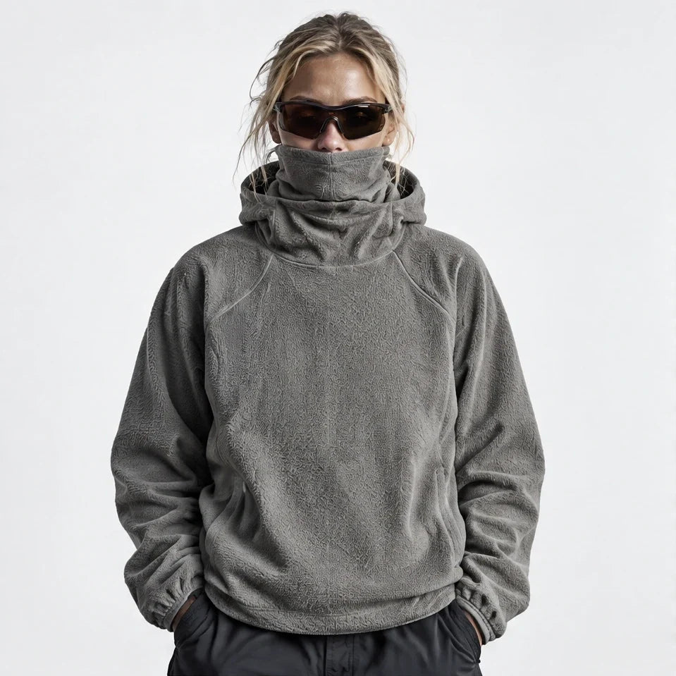 Birk - Unisex Quick-Dry Thermal Hooded Fleece Jacket - Light Grey