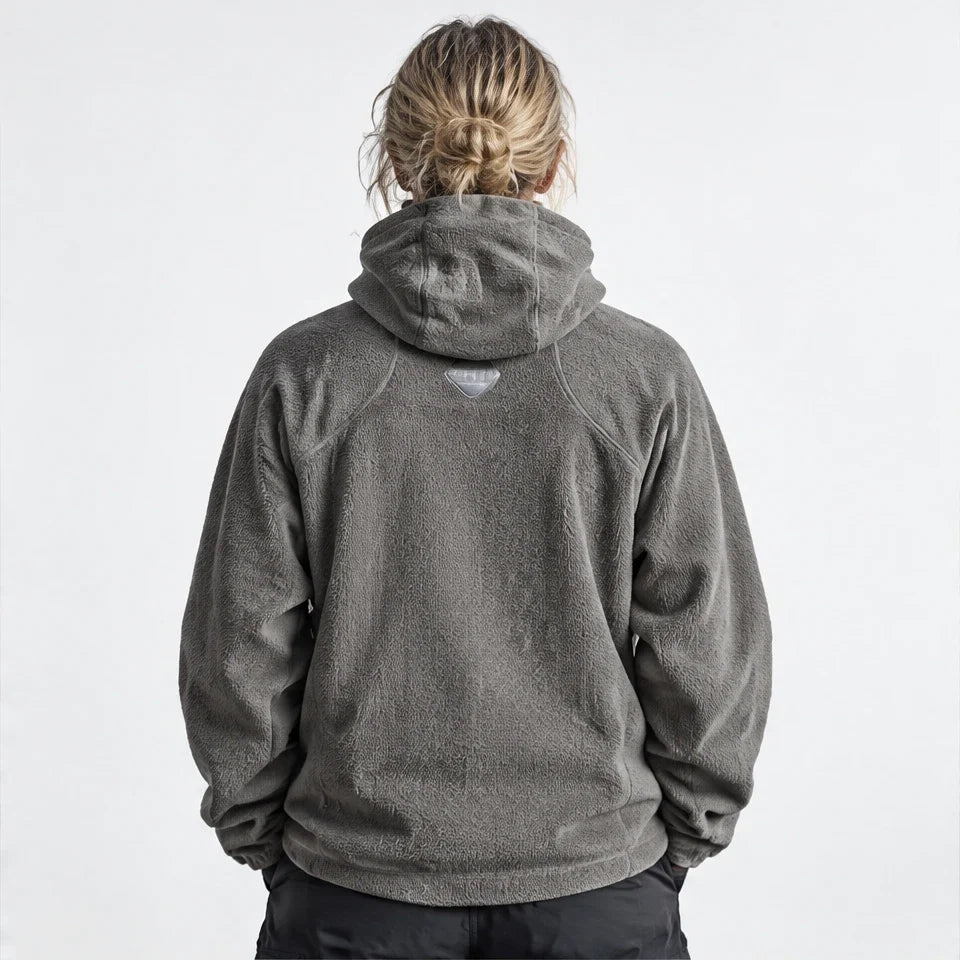 Birk - Unisex Quick-Dry Thermal Hooded Fleece Jacket - Light Grey