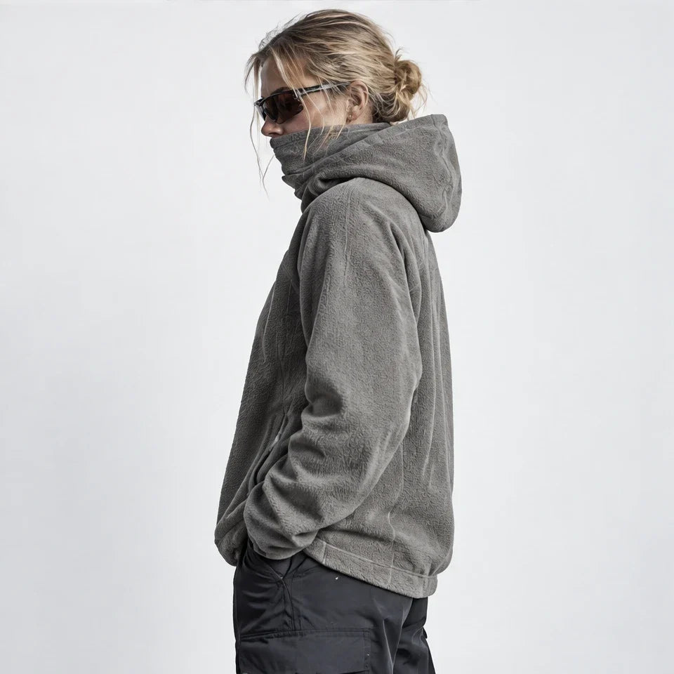 Birk - Unisex Quick-Dry Thermal Hooded Fleece Jacket - Light Grey