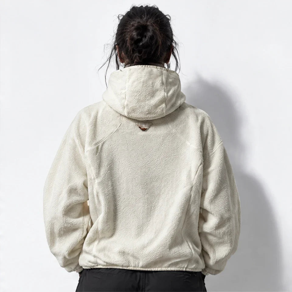 Birk - Unisex Quick-Dry Thermal Hooded Fleece Jacket - Off-white