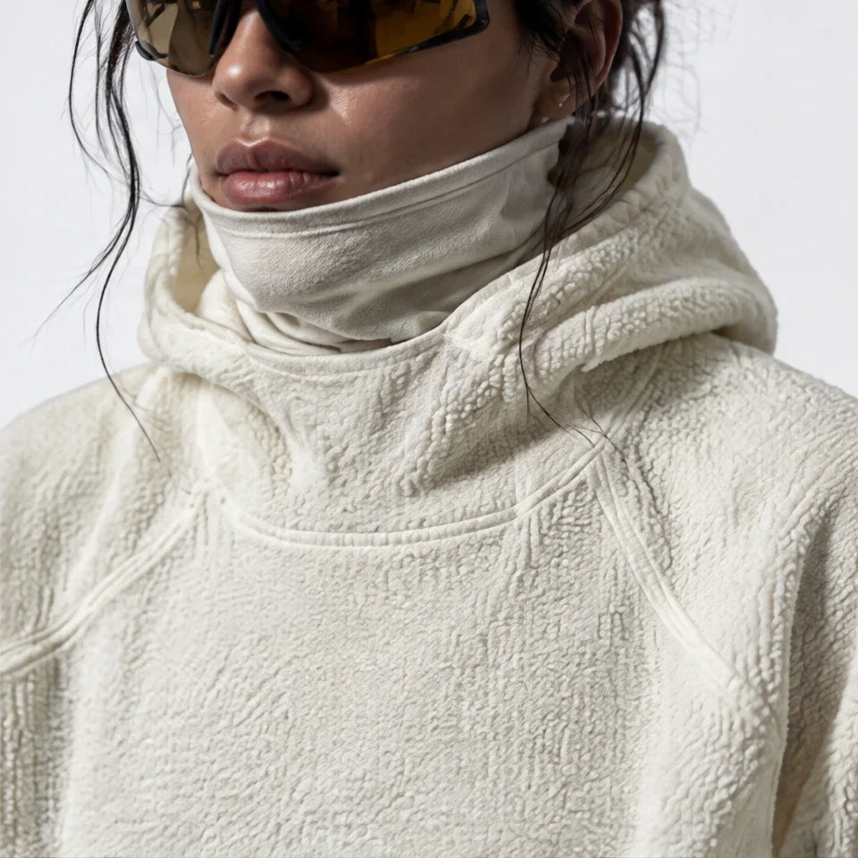 Birk - Unisex Quick-Dry Thermal Hooded Fleece Jacket - Off-white