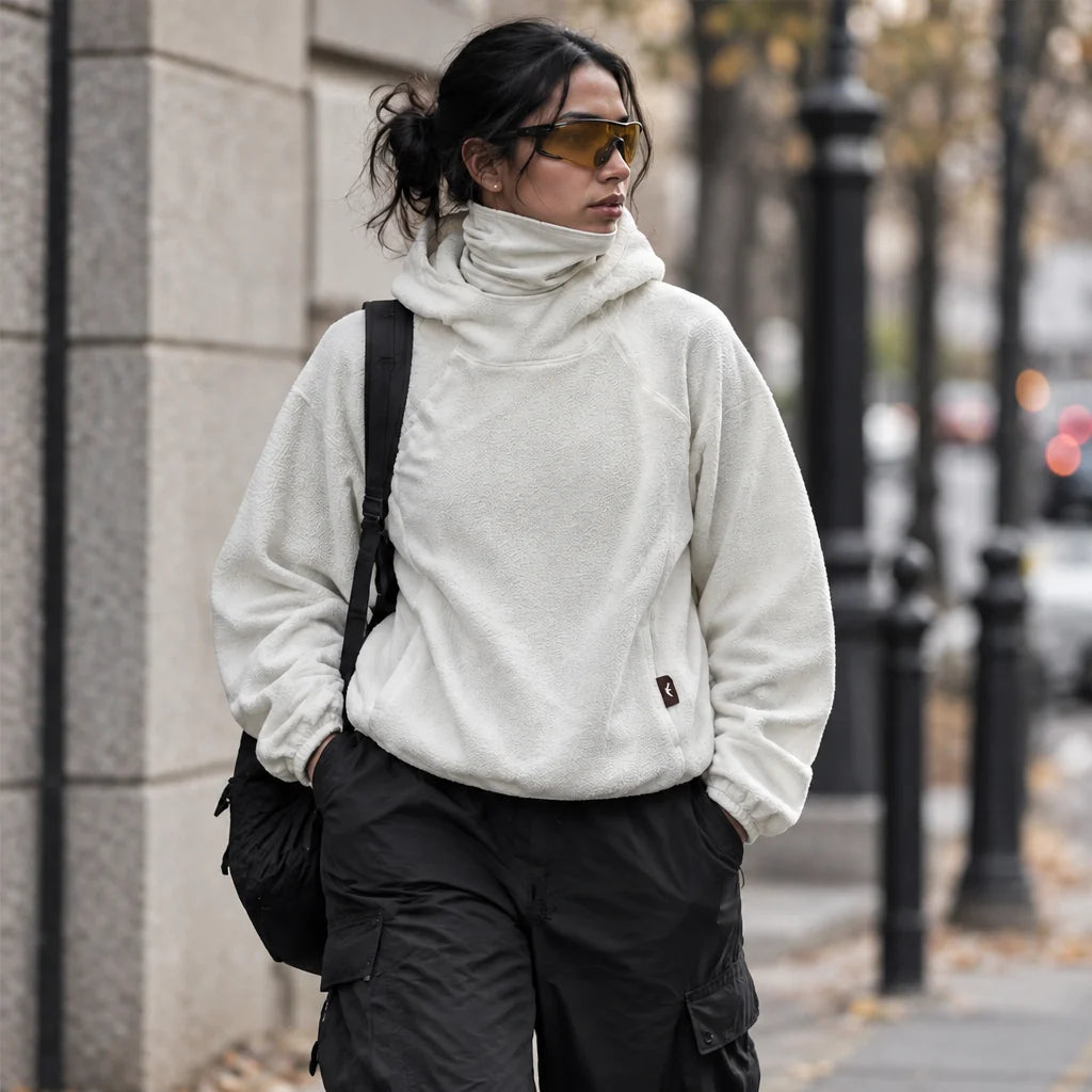Birk - Unisex Quick-Dry Thermal Hooded Fleece Jacket - Off-white