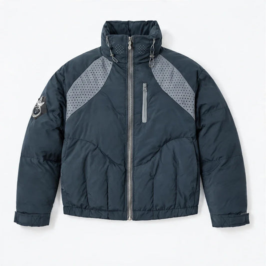 Brig - Unisex 90% White Duck Down Stand-Collar Puffer Jacket - Navy Blue